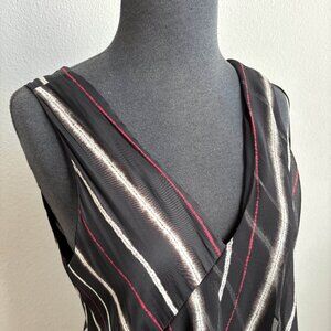 Halston sleeveless Asymmetrical Hem Dress with Overlay